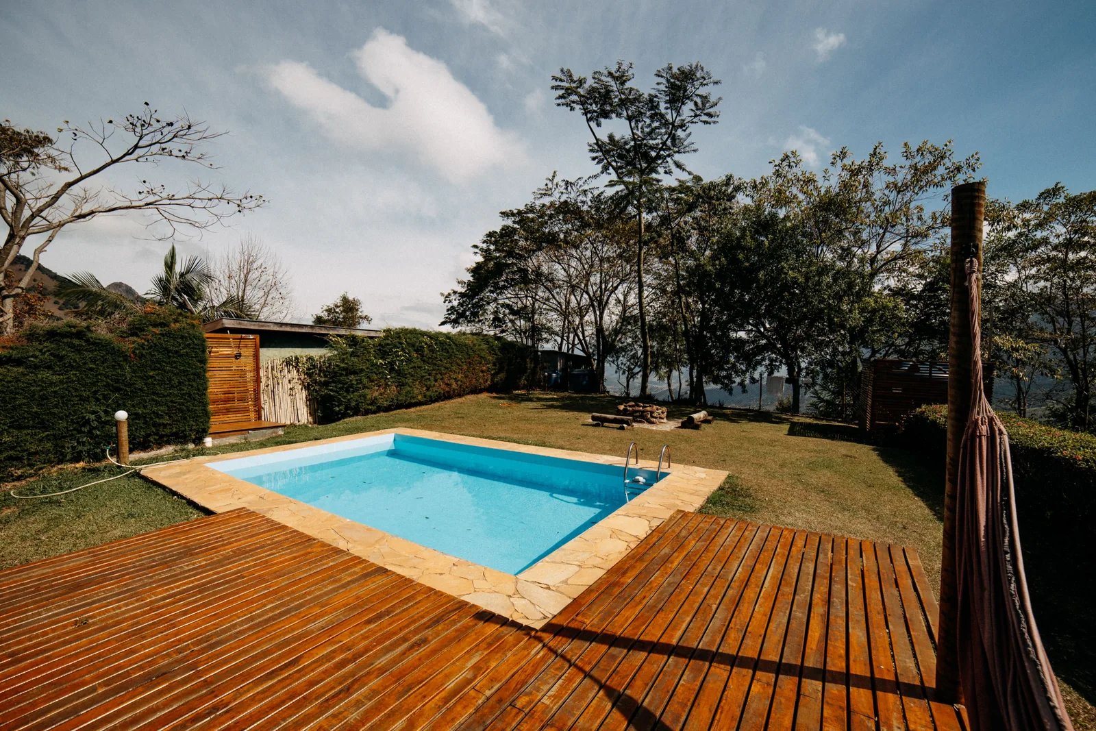 Backyard pool service area in St. Augustine